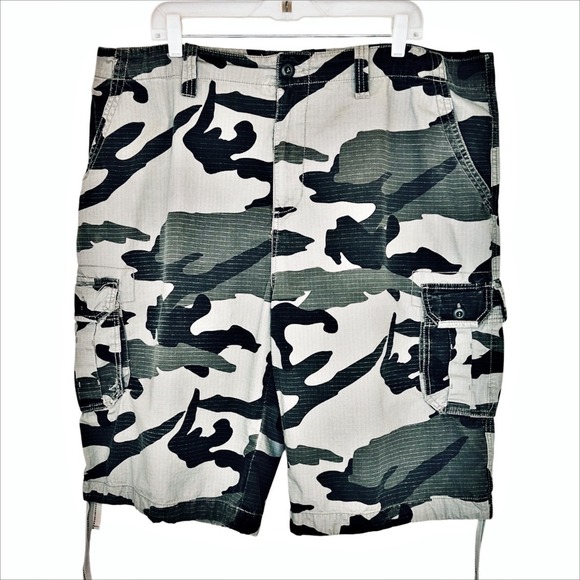 smoke rise ny Other - Smoke Rise Cargo Shorts Camo 44 XXL Gray Green Ripstop Streetwear Skater VTG Y2K